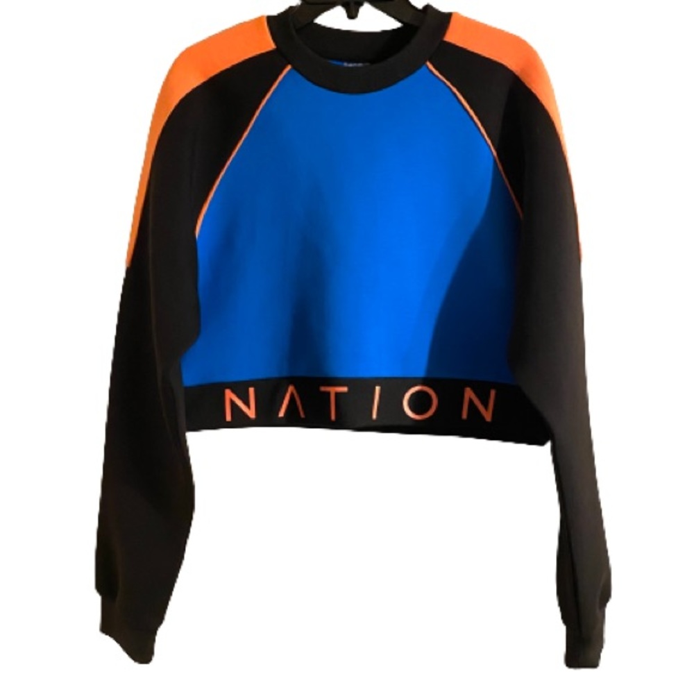 PE Nation+Soulcycle cropped sweatshirt